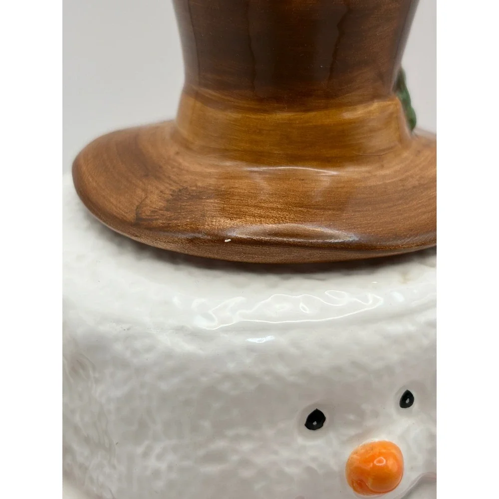 Vintage 3 Piece Ceramic Stacking Snowman Teapot Mug Set Christmas Holiday Decor